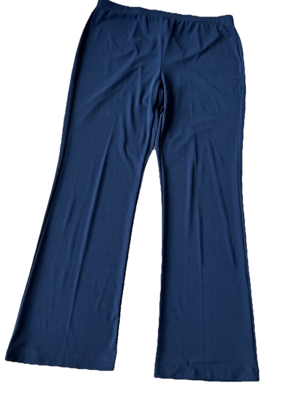 Chicos Travelers Pants 2 XL Black Wide Leg Pull On Comfy Stretch Resort Office